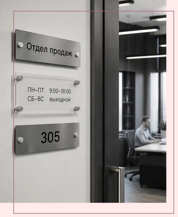 Офисные таблички на дверь в Петропавловске-Камчатском по цене от 5077 р. | Аванза-Птк